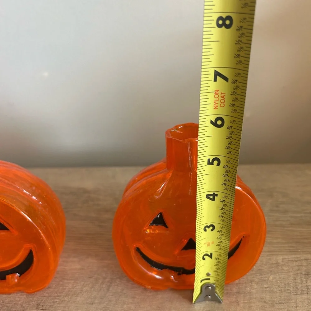 Yankee Candle Pumpkin Jack-O-Lantern Tealight‎ Candle Holder Lot of 2